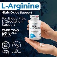 L- ARGININE – Muscle Support – Improves Blood Flow Better Erection – 60 Cap