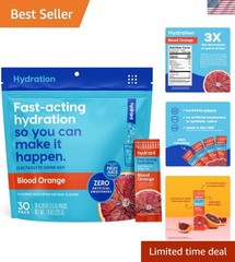 Convenient 30-Pack Blood Orange Electrolyte Powder Stick Pack – 20 Cal/Serving