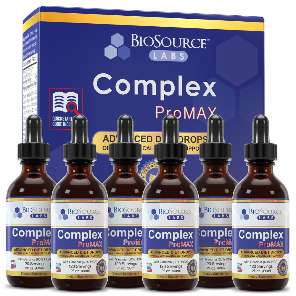 BioSource Labs Complex ProMAX Premium Diet Drops – 2 oz Bottle 6-Pack