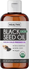 Health’s Harmony USDA Organic Black Seed Oil Liquid 16 floz Premium Cold-Pressed