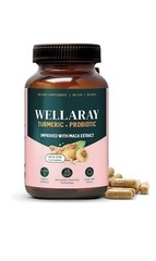 Wellaray Turmeric + Probiotic Capsules BB 9/2026 FREE Ship