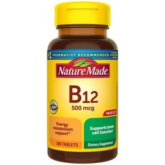Nature Made Vitamin B12 500 mcg Tablets 200 Count Energy Metabolism Support