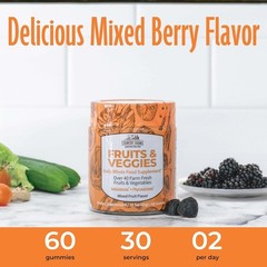 Fruits and Veggies Gummies, with over 40 Farm Fresh Fruits & Vegetables, Packed