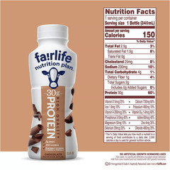 Fairlife Nutrition Plan Protein Shake, Chocolate, 11.5 fl oz, 12-Pack, 30g Prote