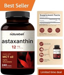 Natural Astaxanthin 12mg – 240 Softgels Infused with MCT Oil for Optimal Health