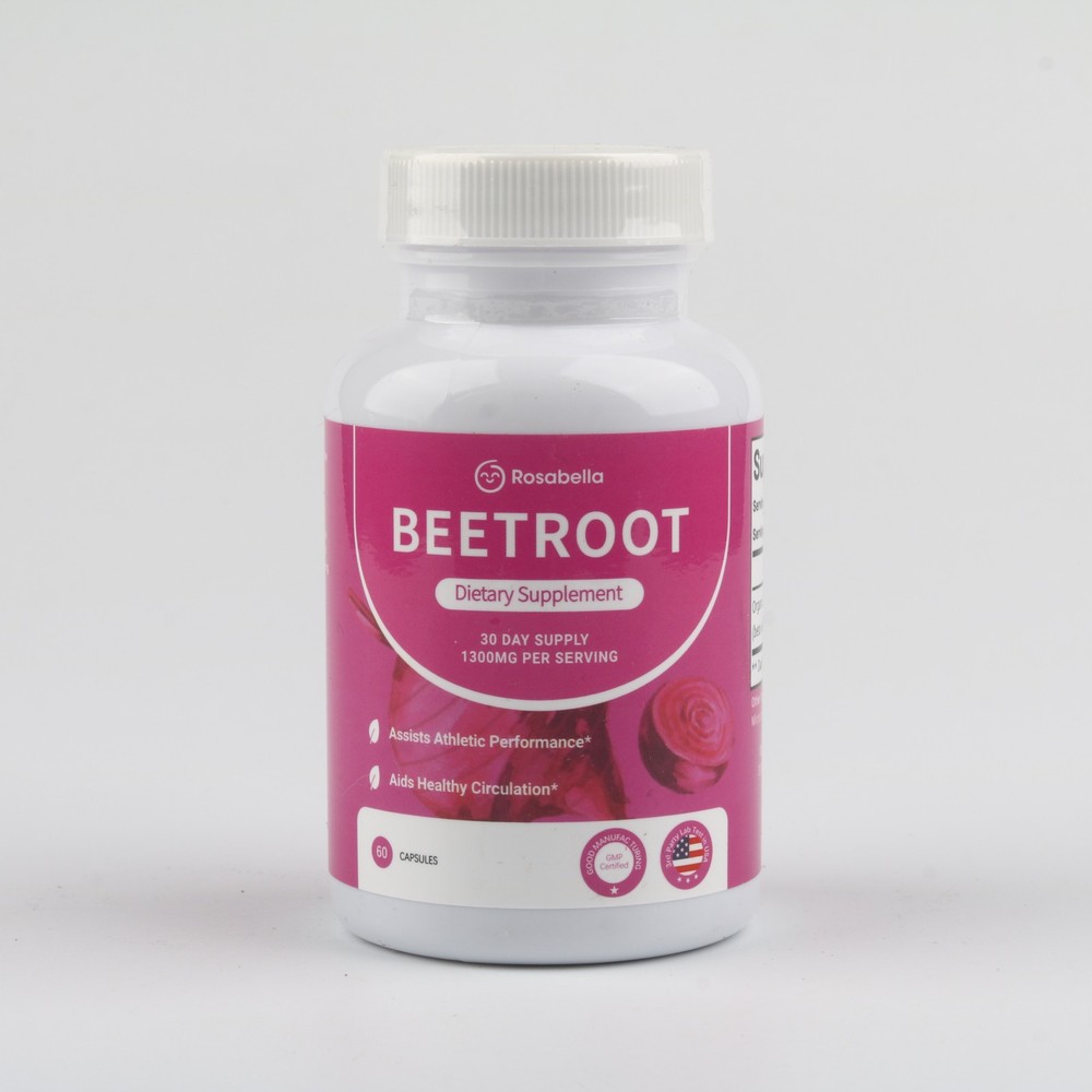 Rosabella Organic Beet Root 60 Capsules Natural Energy Boost Blood Pressure