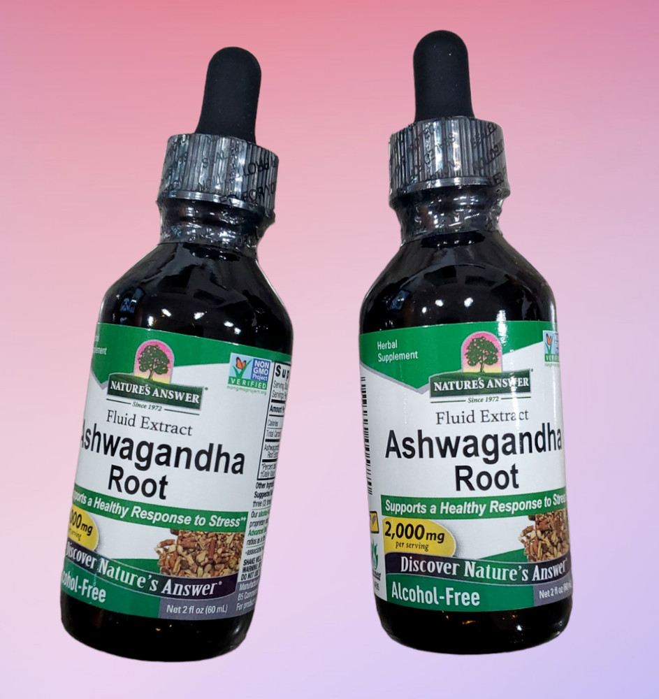 2 Pack ( 2 oz+2 oz) Nature’s Answer Ashwagandha Root 2000mg Extract Alcohol Free