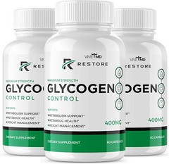 Restore Glycogen Control Blood Capsules, Blood Sugar Control (3 Pack) Exp 12/26