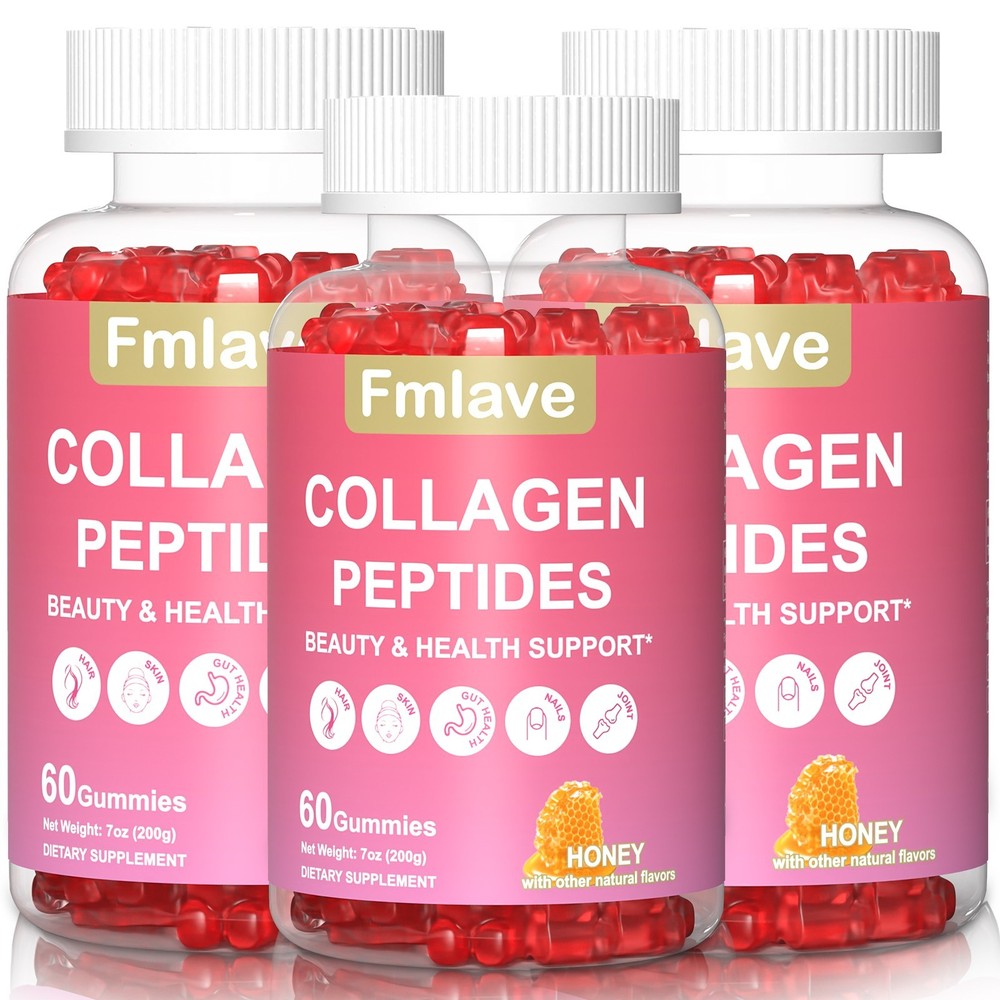 3x Collagen Peptides Gummies Types I, II, III, V, X 1200mg Anti-Aging Skin 180ct