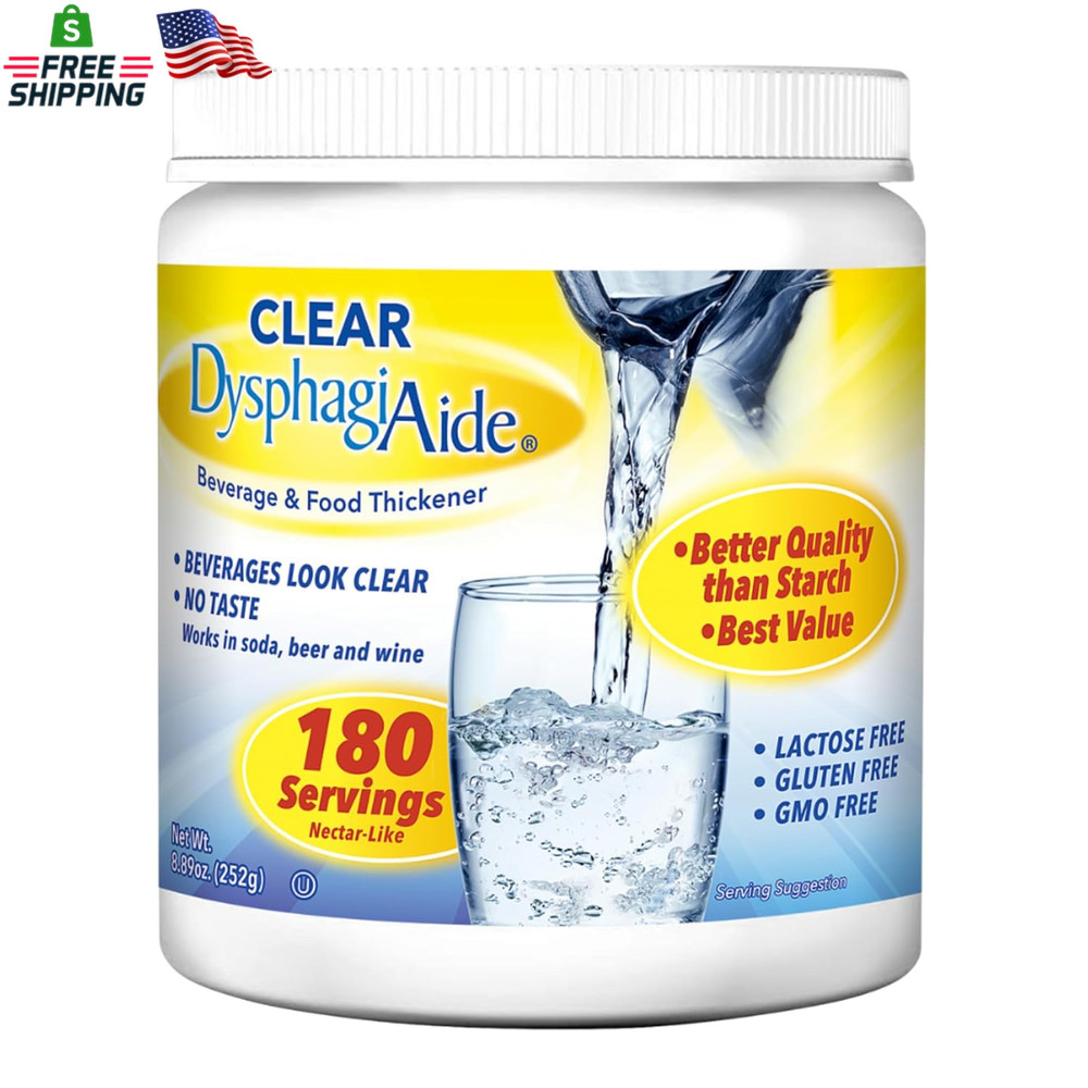 Clear Dysphagiaide Thickener Powder – 180 Servings – Liquid and Drink Thickener