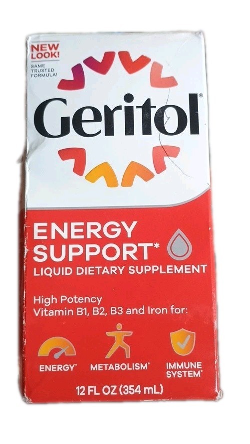 Geritol Liquid Energy Support B-Vitamins and Iron Supplement 12 fl oz. (05/27