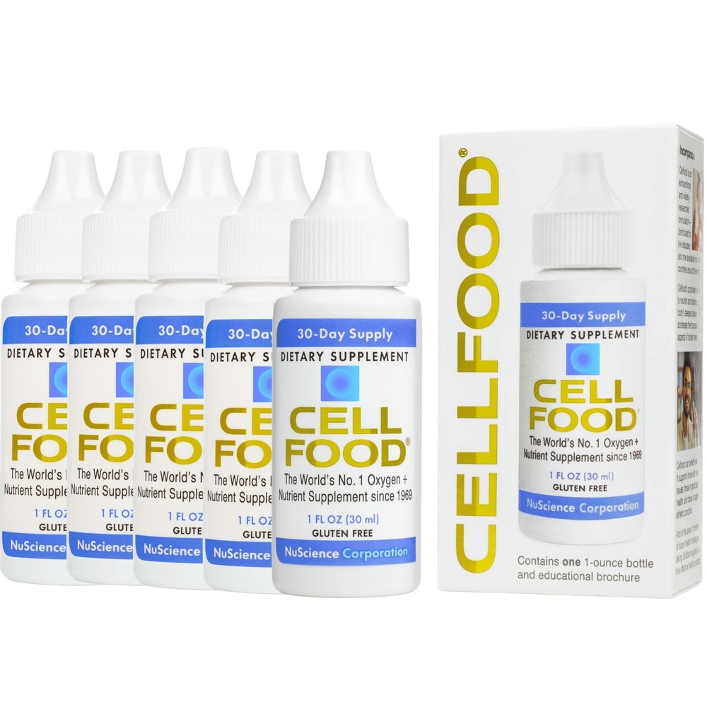 Cellfood Oxygen Boost 1 fl oz, 5 Pack Liquid Oxygen Supplement for Lymphati…