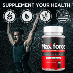 (1 Pack) Max Force Male Gummys Advanced Male Health Support MaxForce 60 Gummies
