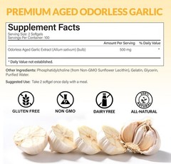 Aged Garlic Extract, 7500Mg Odorless Organic Garlic Supplements, 2 Years Aged Ga