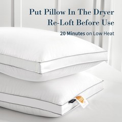 Globon Luxury Feather Down Pillow Standard Queen Size for Sleeping, Hotel Col…