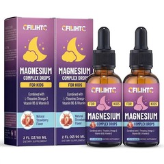 Kids Magnesium Liquid Drops Strawberry Flavor – 2 Bottles Natural Sleep Support