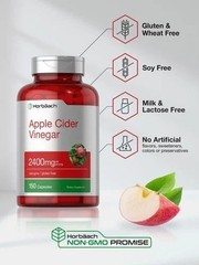 Apple Horbaach Cider Vinegar Capsules | 2400mg | 150 Count | Non-GMO,Gluten Free