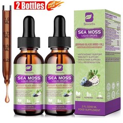 2 Pack Certified Organic Sea Moss Drops Irish Sea Moss Bladderwrack Burdock Root