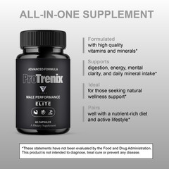 (3 Pack) ProTrenix Male Performance Pill, Pro Trenix Support (180 Capsules)