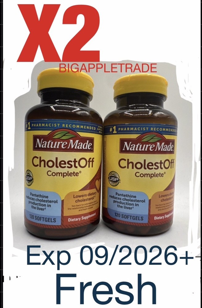 2 Nature Made Cholestoff Complete Dietary Supplement 120 Softgels Exp Sep 2026 +