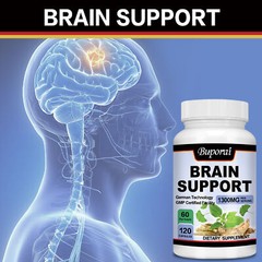 Brain Support – Ginkgo Biloba, Ginseng-Promotes Brain Health and Improves Memory