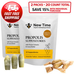 2 Pack Propolis Suppositories – Hemorrhoids, Prostatitis Comfort Support for Men