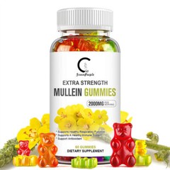 3pcs Organic Mullein Leaf Gummies 60PCS 2000mg,Herbal Natural Dietary Supplement