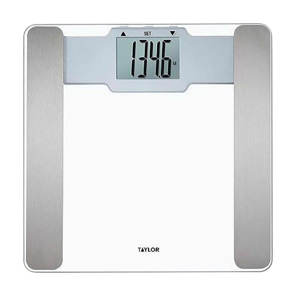 Taylor Digital Body Composition Bathroom Scale – 11.8″ Tempered Glass Platform,