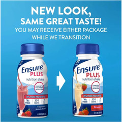 Ensure Plus Meal Replacement Shake Strawberry 16g Protein 24 Pack