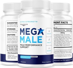 Mega Male Men Daily Wellness Energy Support Supplement Capsules 1 Pack 60Ct