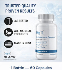 High T Testosterone Booster 60 Capsules | Energy Strength Daily Support for Men