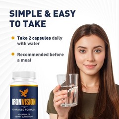 Iron Vision Eye Health Support Supplement Capsules Lutein 1 Pack 60Ct