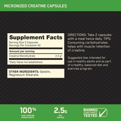 Optimum Nutrition Micronized Creatine Capsules 2.5g100 Count Muscle Building lat