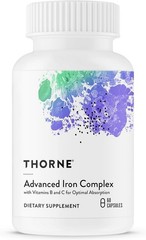 Thorne Advanced Iron Complex 60 Capsules | Iron + B Vitamins & Vitamin C ….