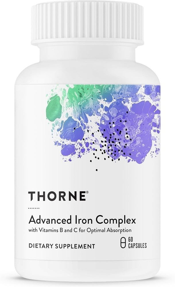 Thorne Advanced Iron Complex 60 Capsules | Iron + B Vitamins & Vitamin C ….