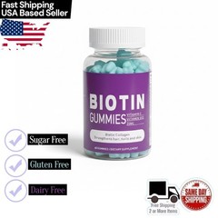 Biotin Collagen Skin & Nails Vitamins Hair Health Supplement Gummies 60 Ct