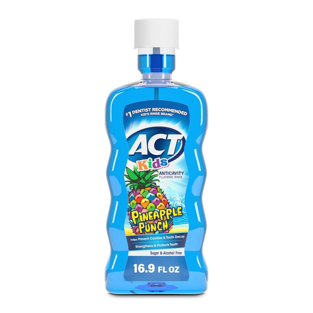ACT Kids Anticavity Fluoride Rinse Pineapple Punch 16.9 Fl Oz (Pack of 1)