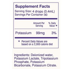 Liquid Potassium Supplement | Fast Absorption, Concentrated, Tasteless | 1.25 Oz