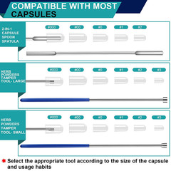 8 Piece Capsule Filling Kit for Empty Pill Capsules – Sizes #000 00 0 1 2 3