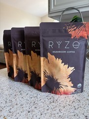 RYZE Mushroom Coffee Organic 30 Servings 6.35 OZ (180g) each bag 4 BIG BAG LOT