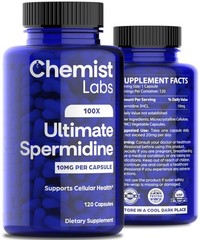 High-Potency Spermidine Supplements for Longevity, 100x Formula, Vegan, 120 Caps