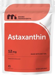 Astaxanthin 12mg Softgel Supplement with MCT Oil, 45 Capsules for Daily Wellness