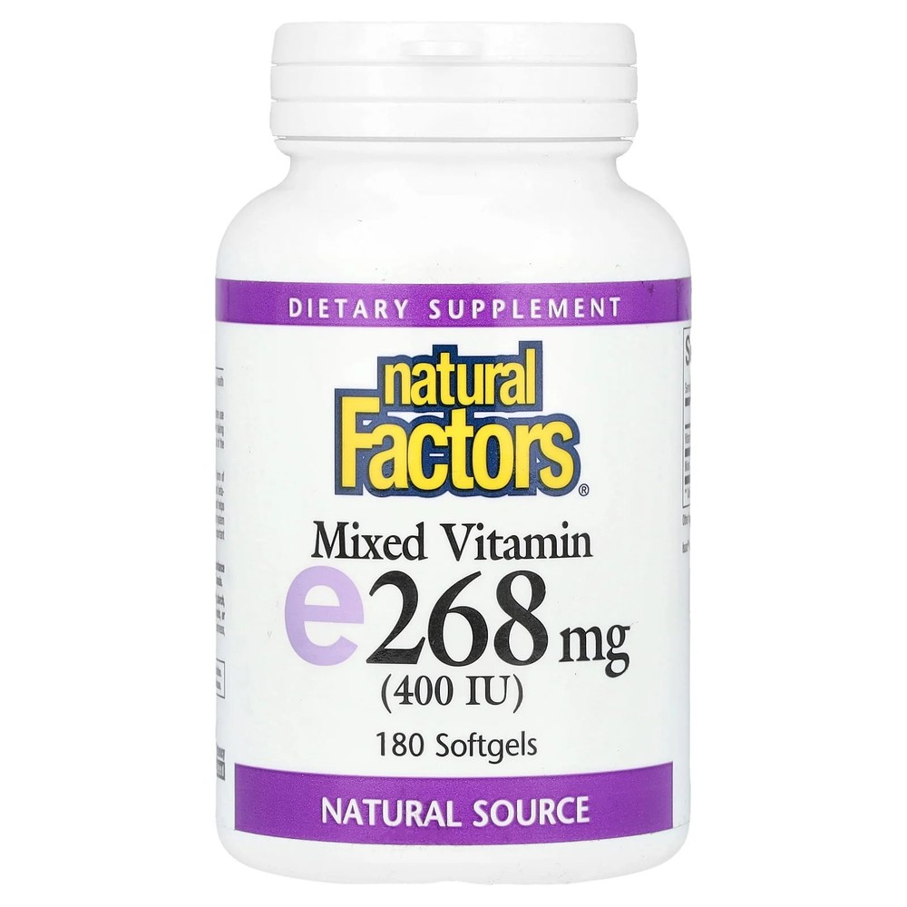 2 X Natural Factors, Mixed Vitamin E, 268 mg (400 IU), 180 Softgels