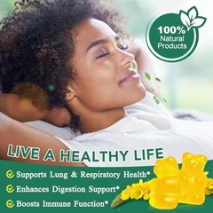 60 Count Mullein Gummies for Lung Cleanse, 2000mg Organic Mullein Leaf Extract f