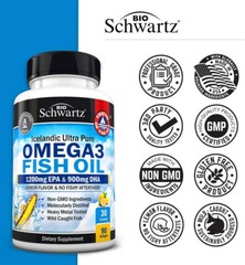 Bioschwartz Omega 3 Fish Oil, Supports Eyes, Brain & Skin Health, 90 / 180 ct