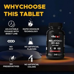 Relaxial Melatonin 20mg | High Potency Sleep Support | 240 Fast Dissolve Tablets