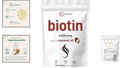 Extra Strength Biotin 5,000mcg Coconut Oil Softgels – One Supply of Beauty