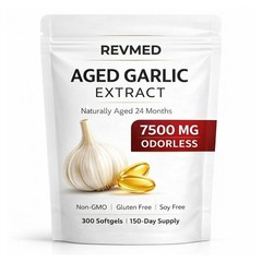 Odorless Garlic Extract Softgels – 300 Non-GMO, Gluten & Soy Free, 24-Month Aged