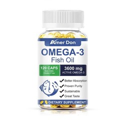 3x Strength EPA & DHA Omega 3 Fish Oil 3600mg, Highest Potency, 120 Softgels