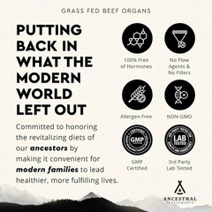 2(PACK) Ancestral Supplements Grass Fed Beef Organ Supplement – 180 Capsules US